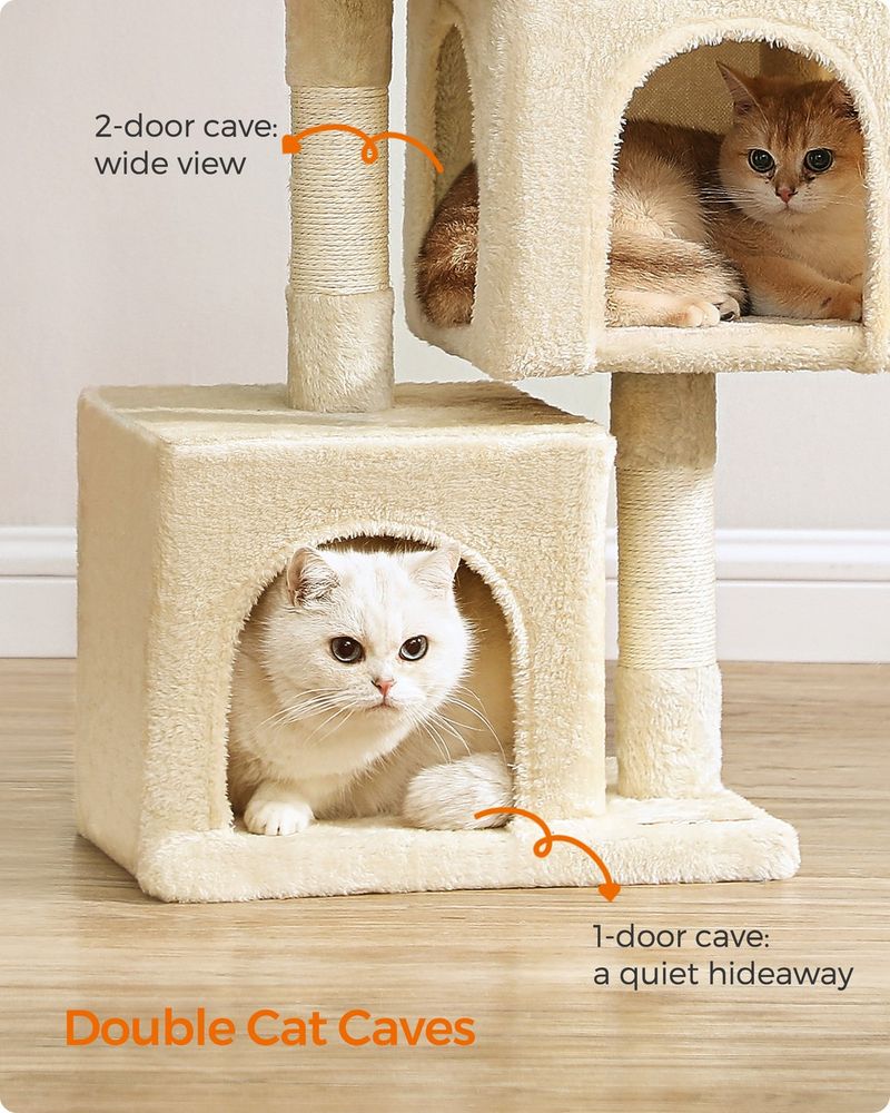 Cat Tower - 26.4 Inch - With 2 Cat Caves
