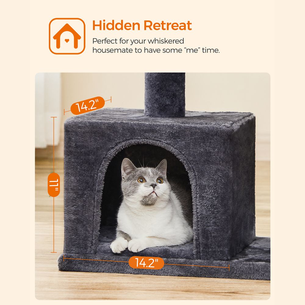 Cat Tower - 26.4 Inch - With 2 Cat Caves