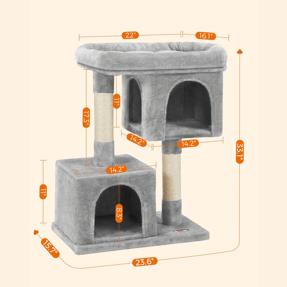 Cat Tower - 26.4 Inch - With 2 Cat Caves