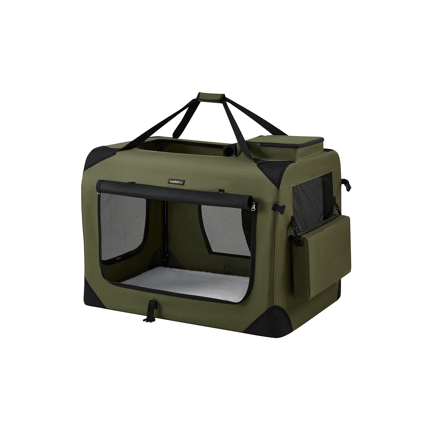 Dog Carrier Soft Sided Foldable Pet Travel Crate With Mesh Windows