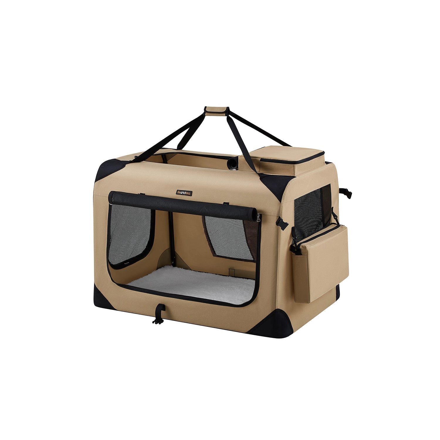 Dog Carrier Soft Sided Foldable Pet Travel Crate With Mesh Windows