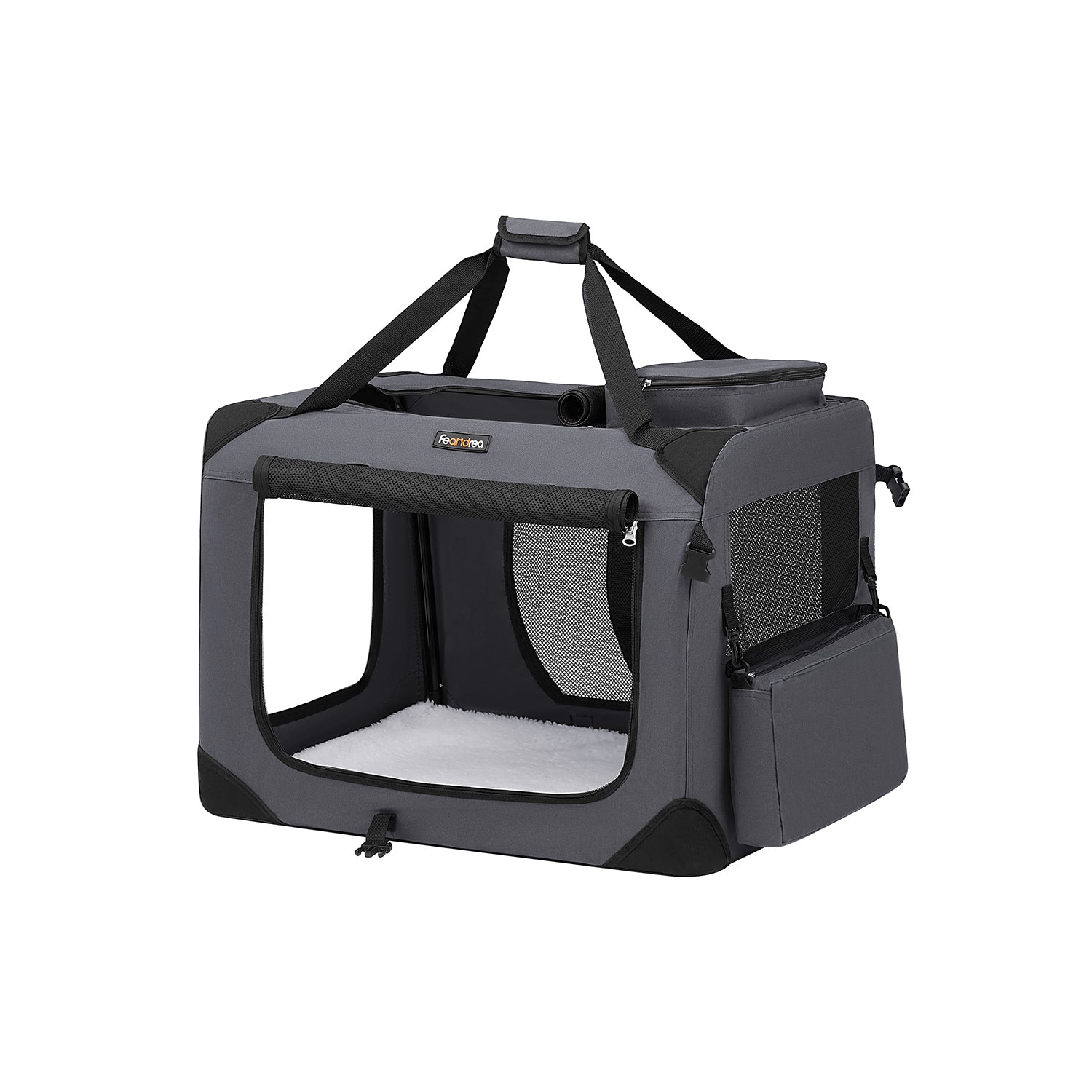 Dog Carrier Soft Sided Foldable Pet Travel Crate With Mesh Windows