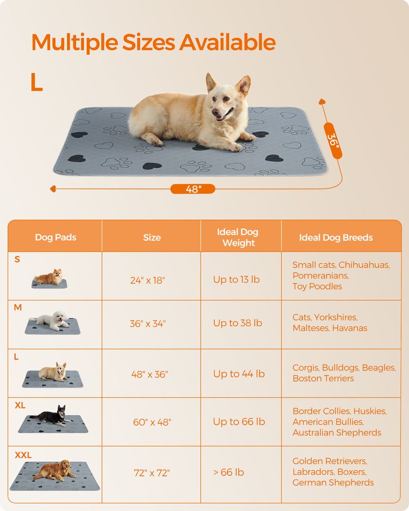 Washable Dog Pee Pads 2 Pack Reusable Training Pads Waterproof