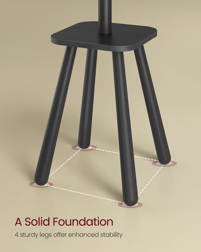 Free Standing Coat Stand With 8 Hooks – Storage Shelf – Entryway Organizer