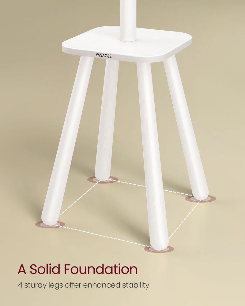 Free Standing Coat Stand With 8 Hooks – Storage Shelf – Entryway Organizer