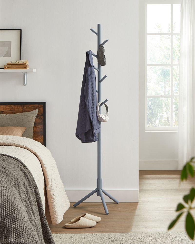 Solid Wood Coat Rack - Freestanding - 8 Hook Design