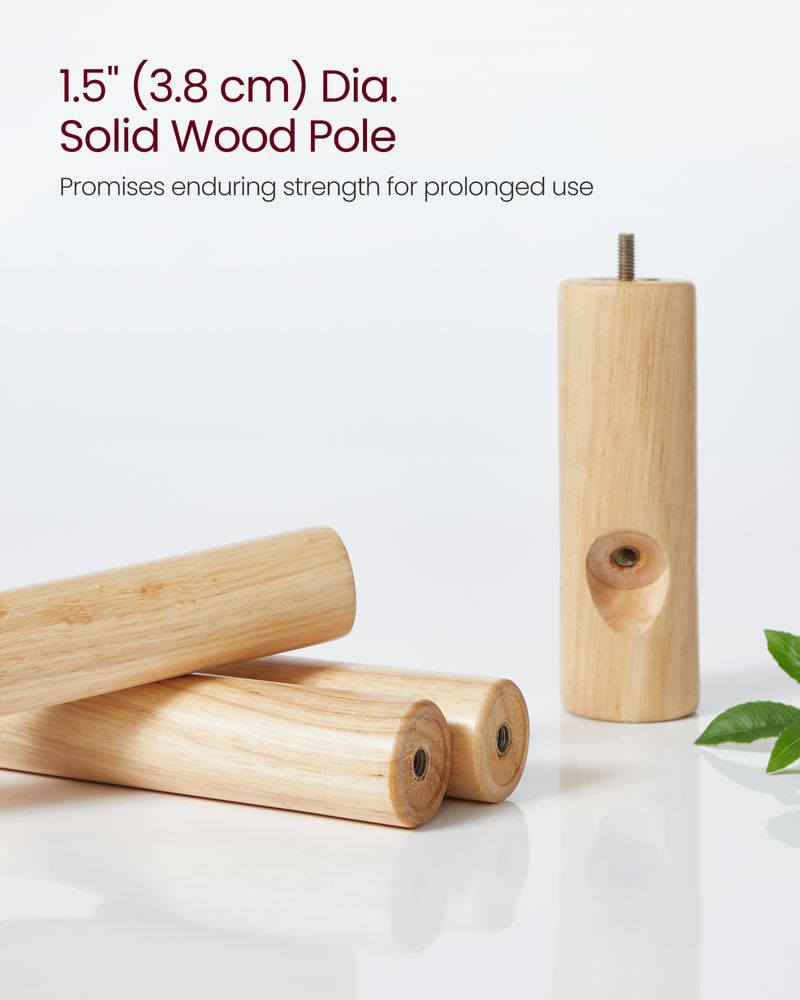 Solid Wood Coat Rack - Freestanding - 8 Hook Design