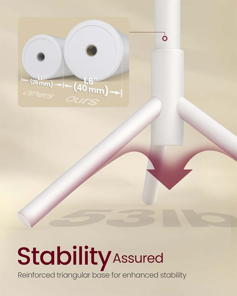 Solid Wood Coat Rack - Freestanding - 8 Hook Design