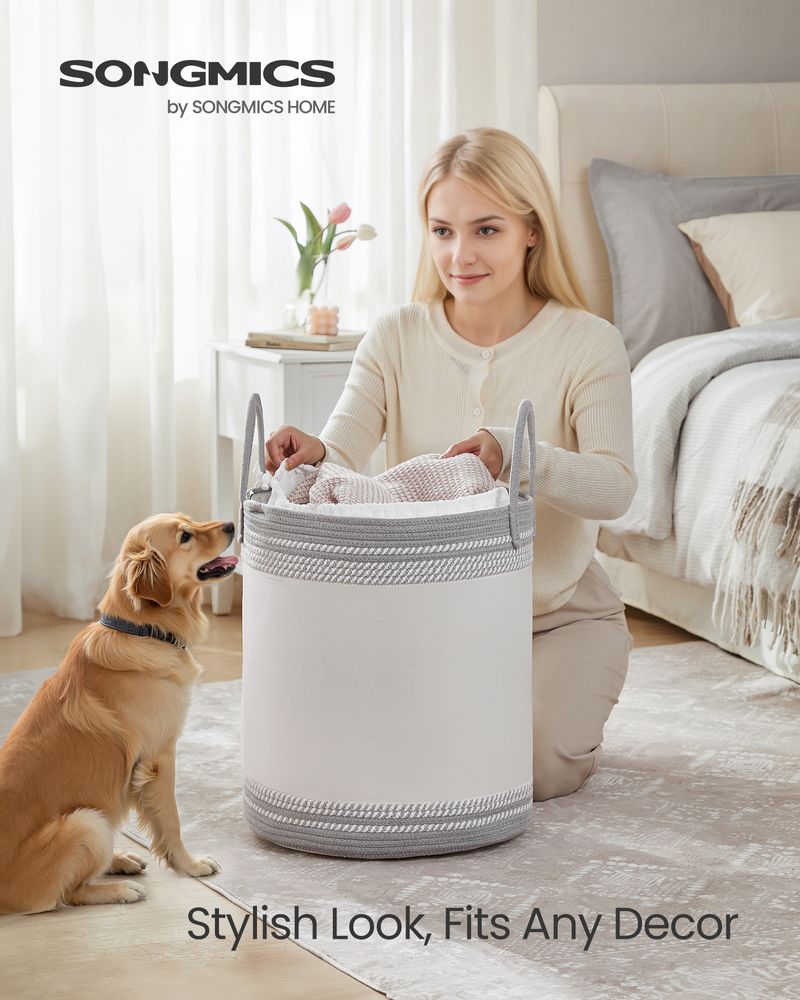 18.9 Gallon Laundry Hamper With Drawstring Handles Portable Basket