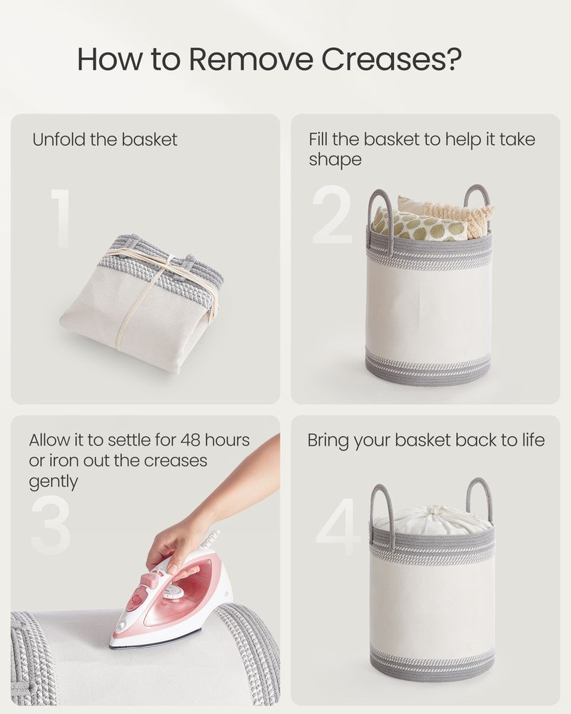 18.9 Gallon Laundry Hamper With Drawstring Handles Portable Basket