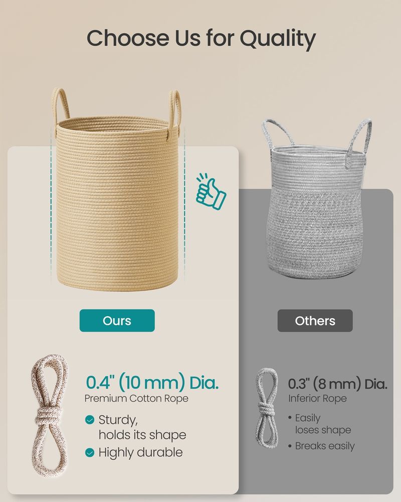 18.9 Gallon Laundry Hamper With Drawstring Handles Portable Basket