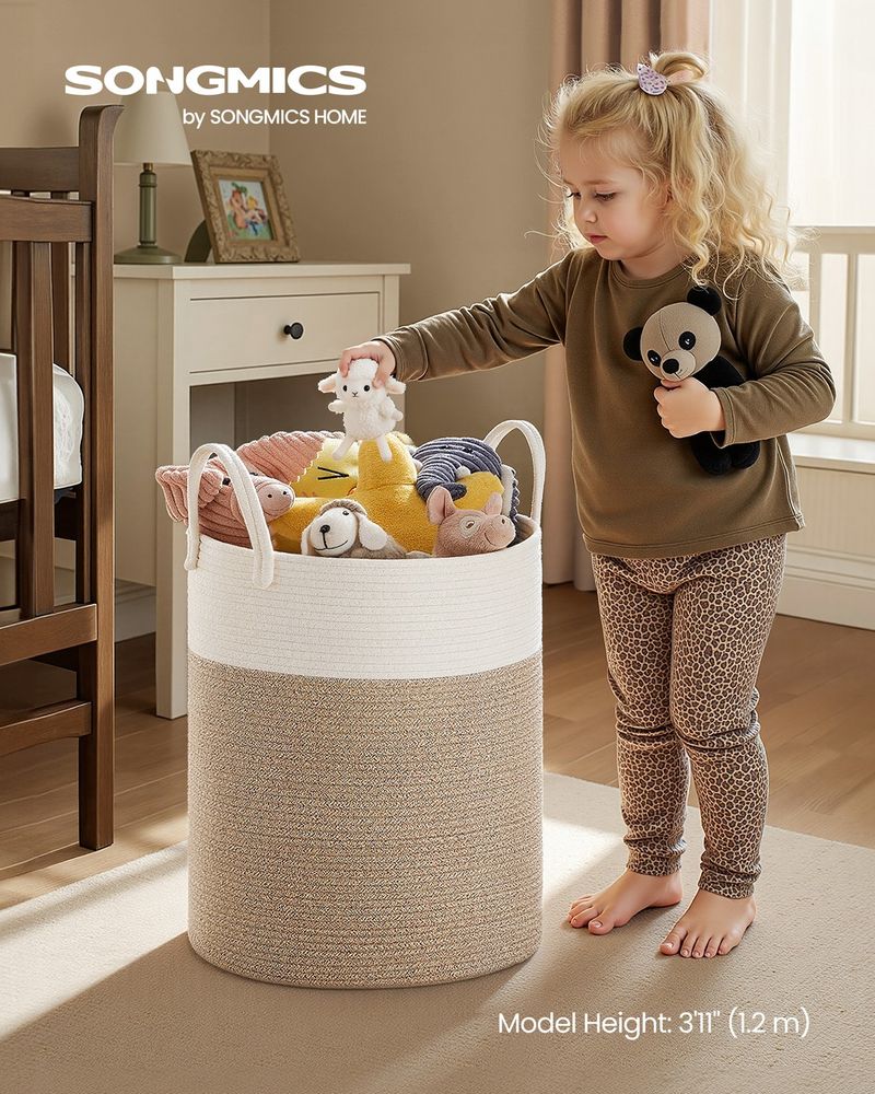 18.9 Gallon Laundry Hamper With Drawstring Handles Portable Basket
