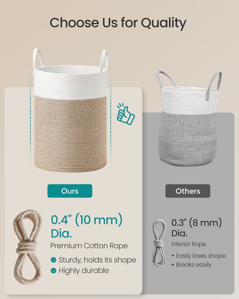 18.9 Gallon Laundry Hamper With Drawstring Handles Portable Basket