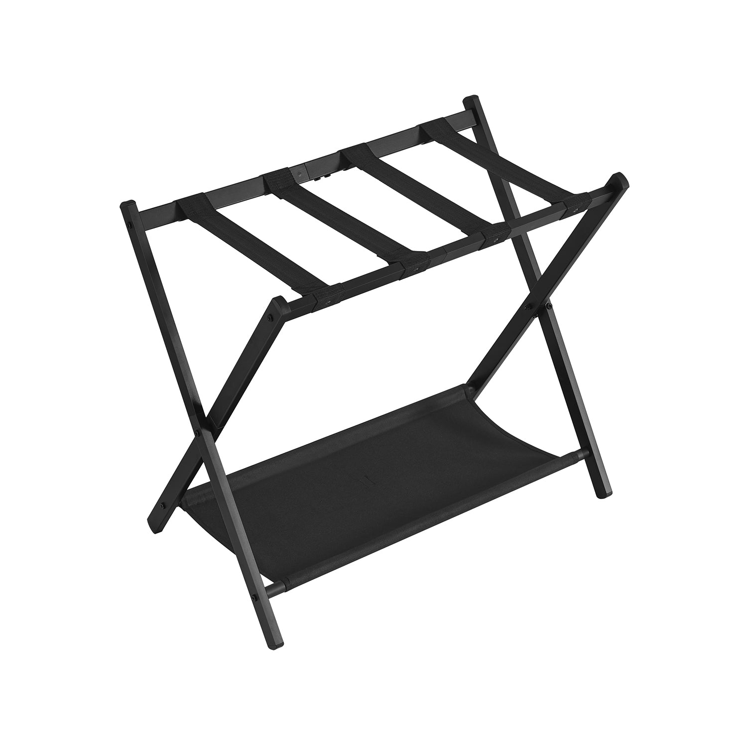 Luggage Racks - Folding With Storage Shelf - Set Of 2