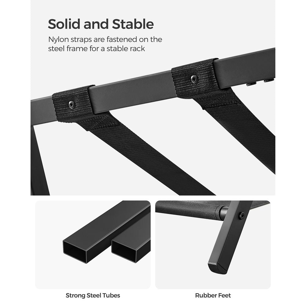 Luggage Racks - Folding With Storage Shelf - Set Of 2