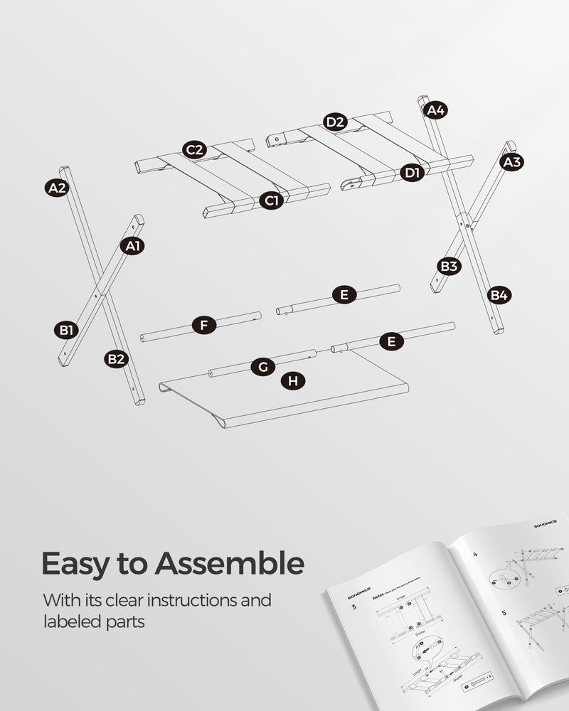Luggage Racks - Folding With Storage Shelf - Set Of 2