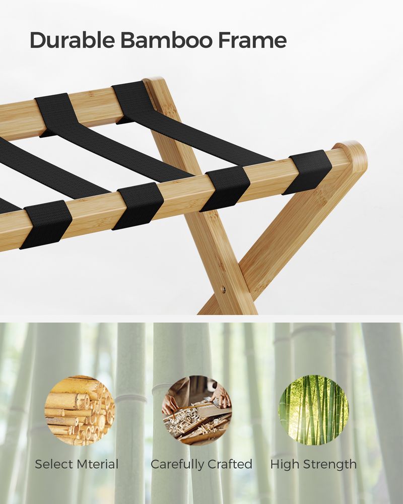 Luggage Rack - Folding With Storage Shelf - Guest Room Stand