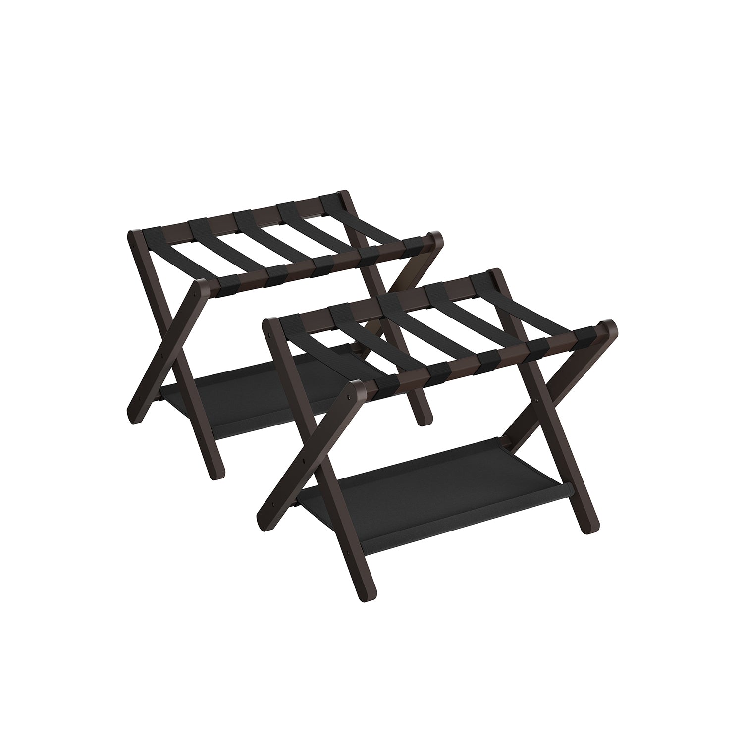 Luggage Rack - Folding With Storage Shelf - Guest Room Stand