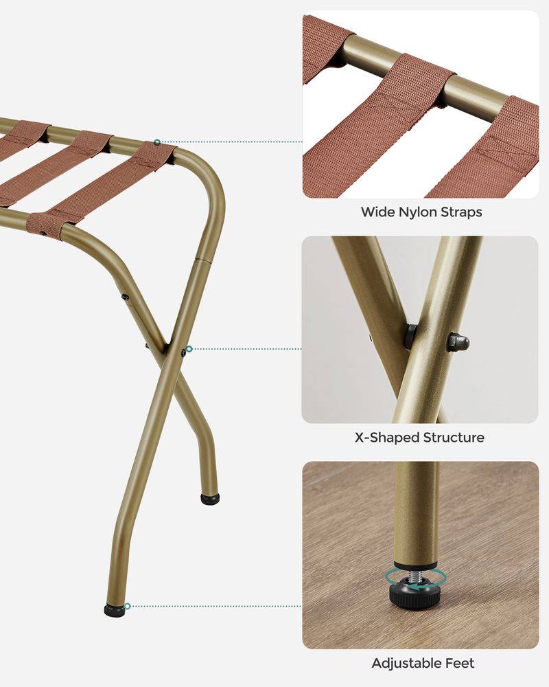 Luggage Racks - Steel Frame Folding - Set Of 2 Guest Room