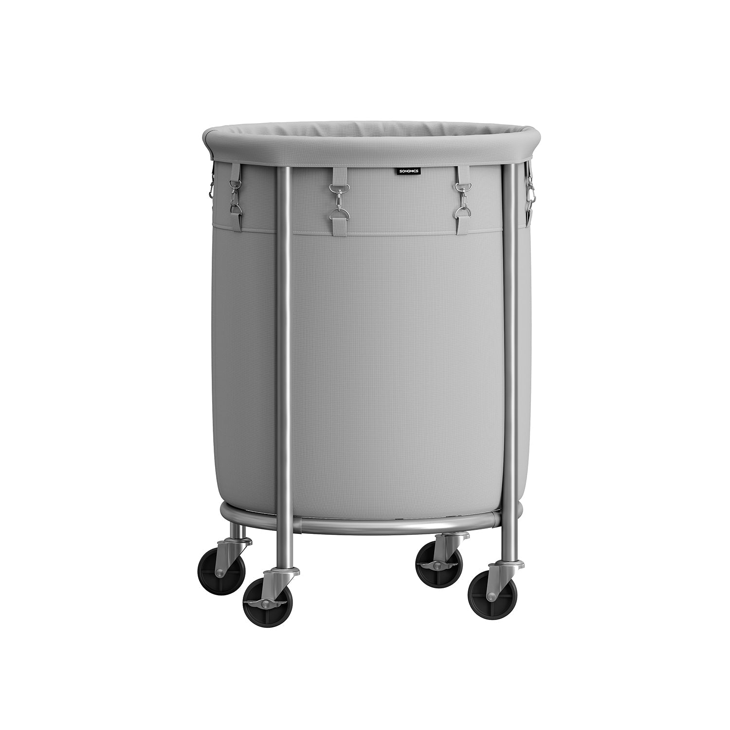 Laundry Basket - Round Rolling Hamper - With Wheels