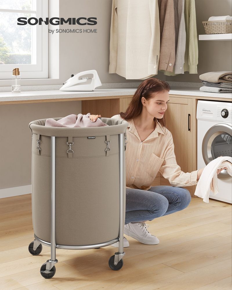 29 Gallon Laundry Basket With Wheels Removable Bag Rolling Hamper