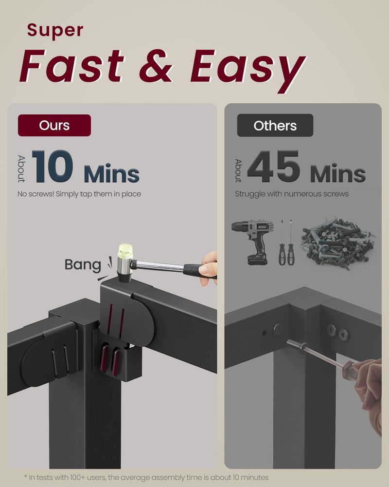 Heavy-Duty Platform Bed Frame – Tool-Free Assembly – 1500 lb Capacity