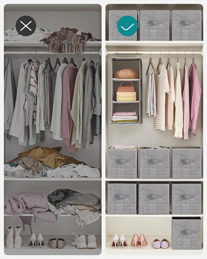 Storage Cubes - Non Woven Fabric - Double Handles - Set Of 6