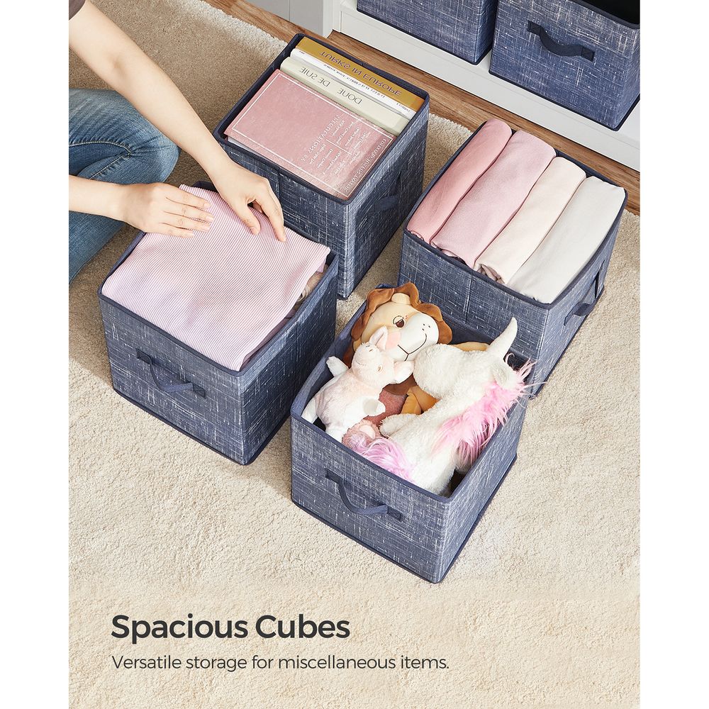 Storage Cubes - Non Woven Fabric - Double Handles - Set Of 6