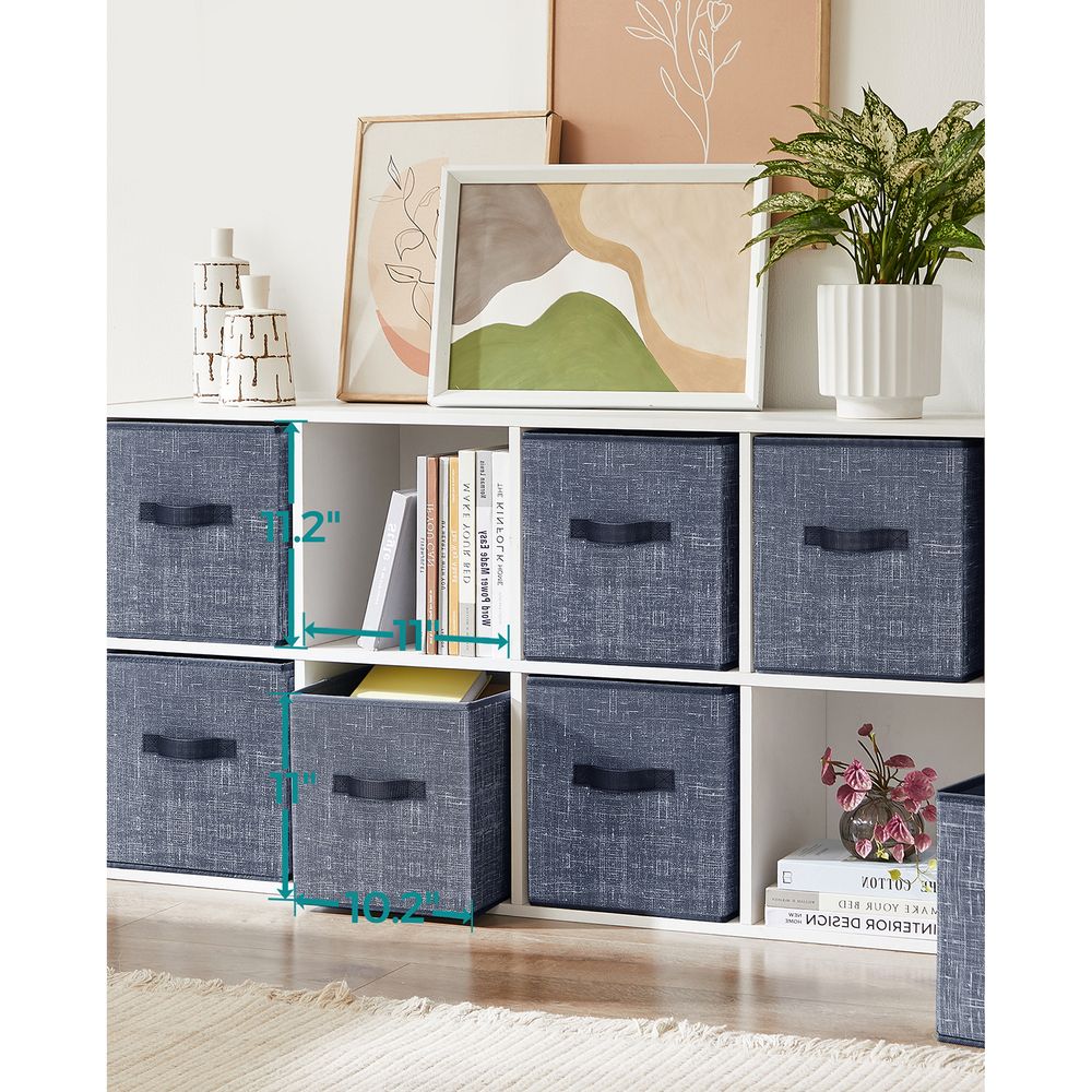 Storage Cubes - Non Woven Fabric - Double Handles - Set Of 6