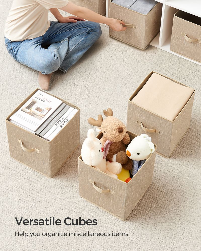 Storage Cubes - Non Woven Fabric - Double Handles - Set Of 6