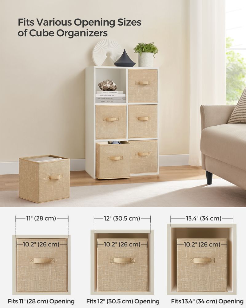 Storage Cubes - Non Woven Fabric - Double Handles - Set Of 6