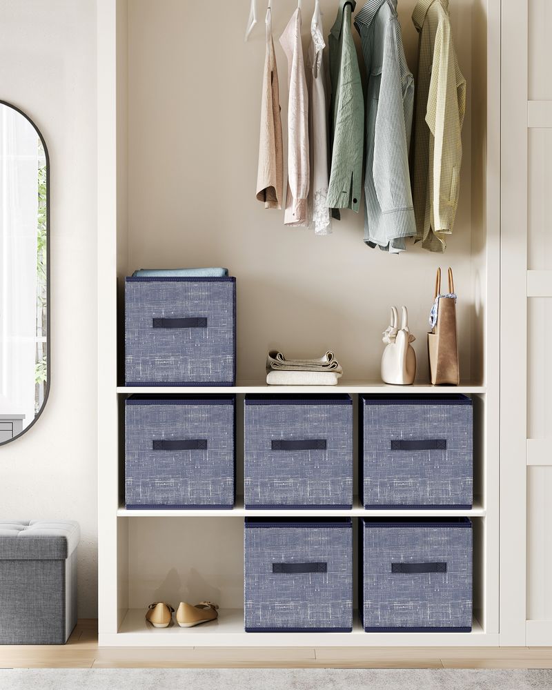 Storage Cubes - Non Woven Fabric - Double Handles - Set Of 6