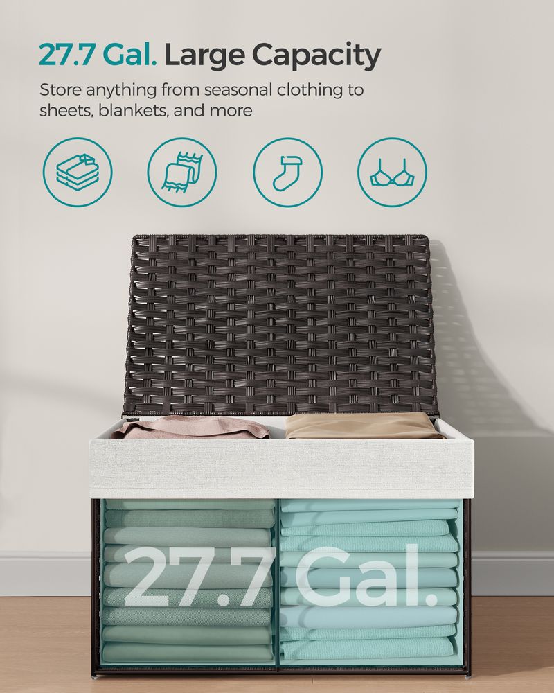 Storage Basket With Lid - 42.3 Gallon 160L - Large Capacity