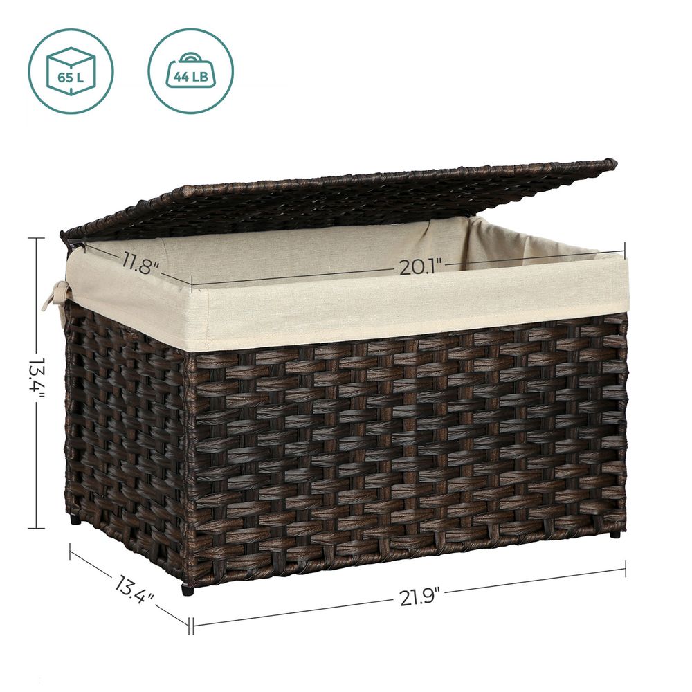 Storage Basket With Lid - 42.3 Gallon 160L - Large Capacity