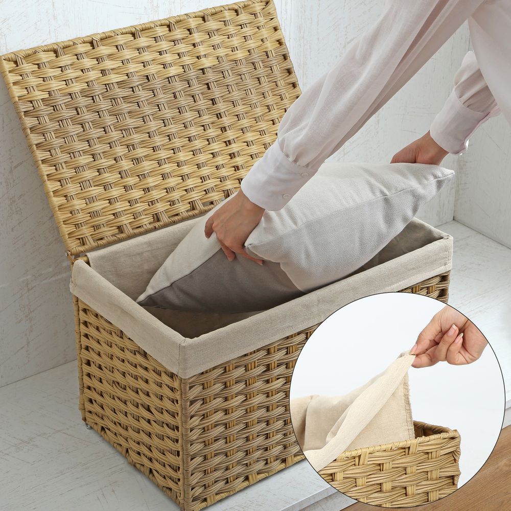Storage Basket With Lid - 42.3 Gallon 160L - Large Capacity