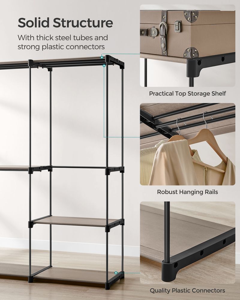Freestanding Closet Organizer - Shelves And Hanging Rods