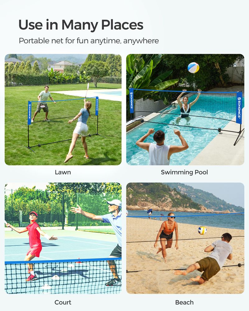 Badminton Net Portable Adjustable Height Net With Carry Bag