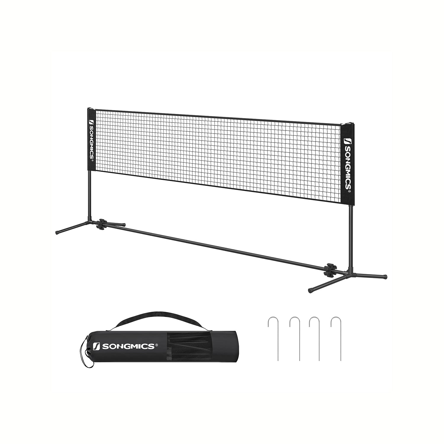 Badminton Net Portable Adjustable Height Net With Carry Bag