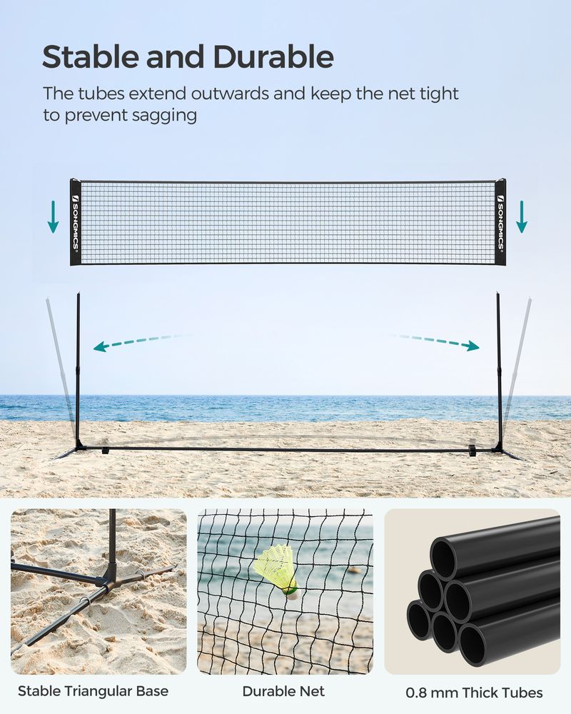 Badminton Net Portable Adjustable Height Net With Carry Bag