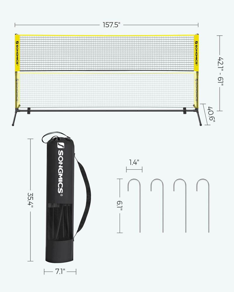 Badminton Net Portable Adjustable Height Net With Carry Bag