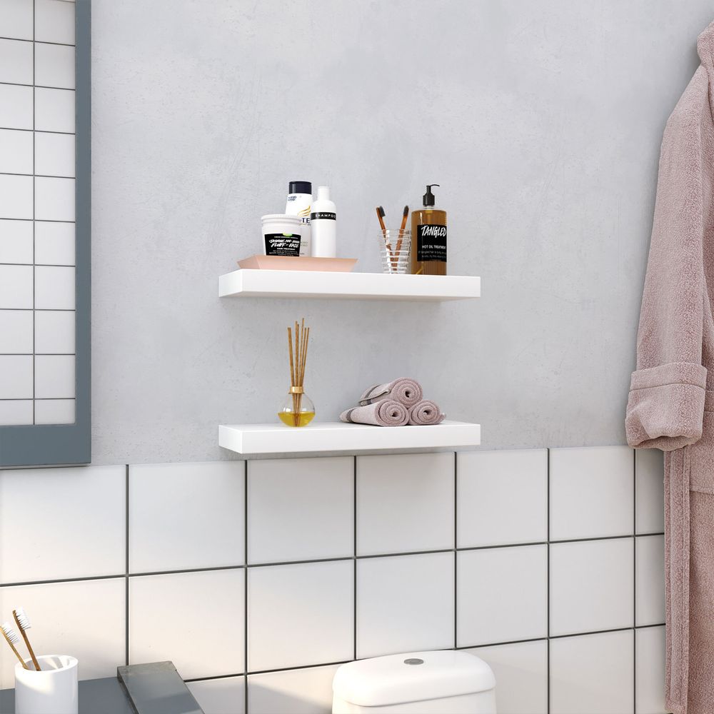 Floating Wall Shelf - With Metal Bracket - Easy Installation