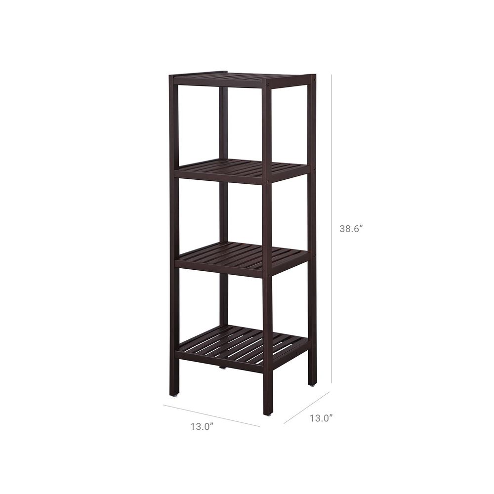 4-Tier Bamboo Bathroom Shelf – Narrow Design – Space-Saving Storage Rack