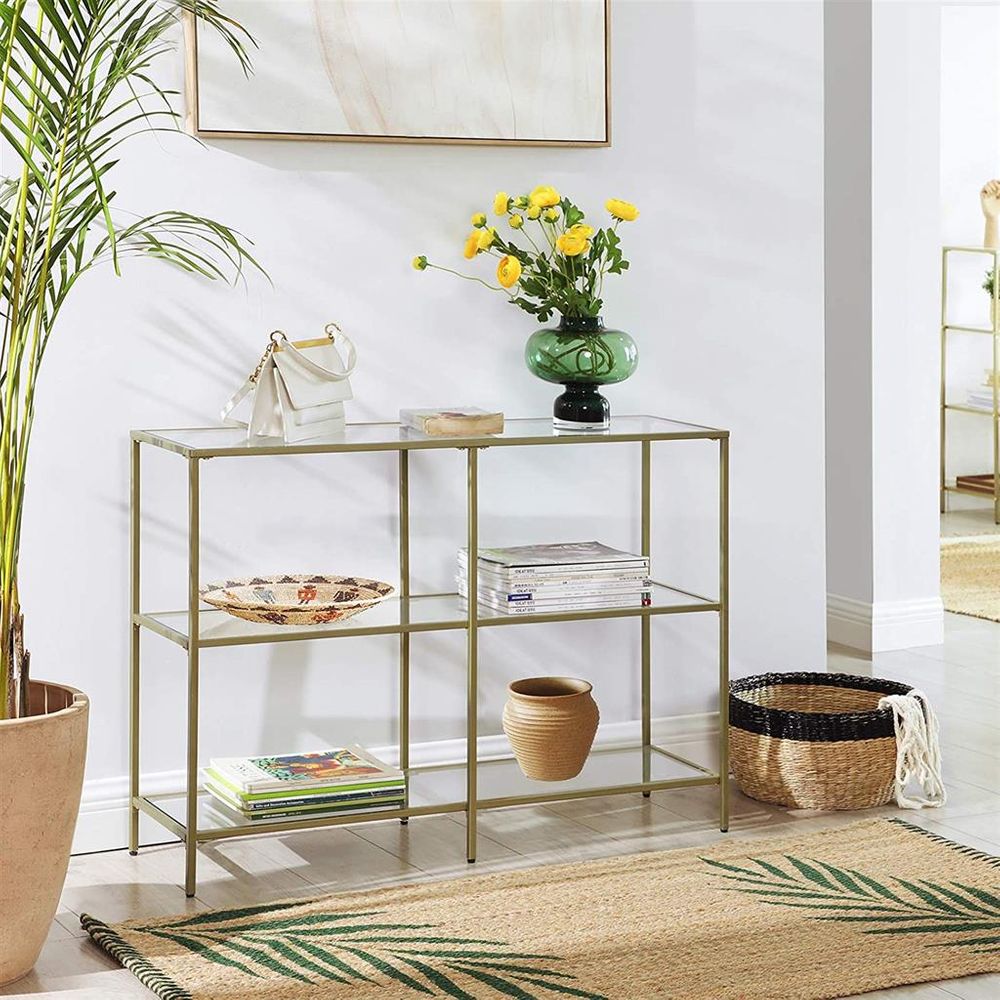 Console Table - 39.4 Inch - 3 Shelf Glass Storage