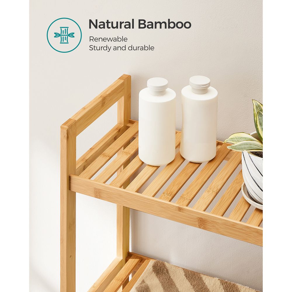 Over The Toilet Storage Shelf - 3 Tier Bamboo - Adjustable Bathroom Organizer