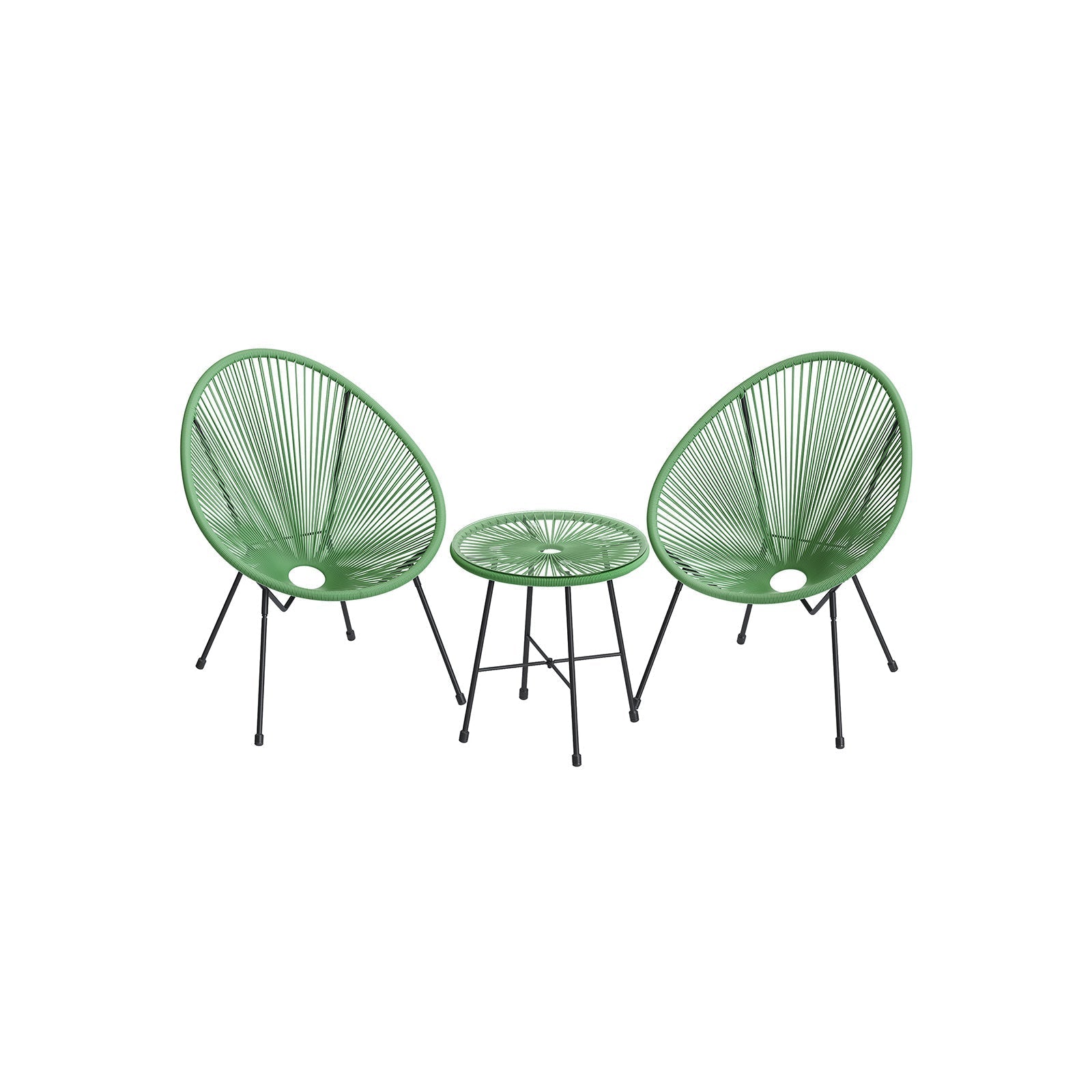 3 Piece Outdoor Acapulco Chair Set With Table Patio Seating Set