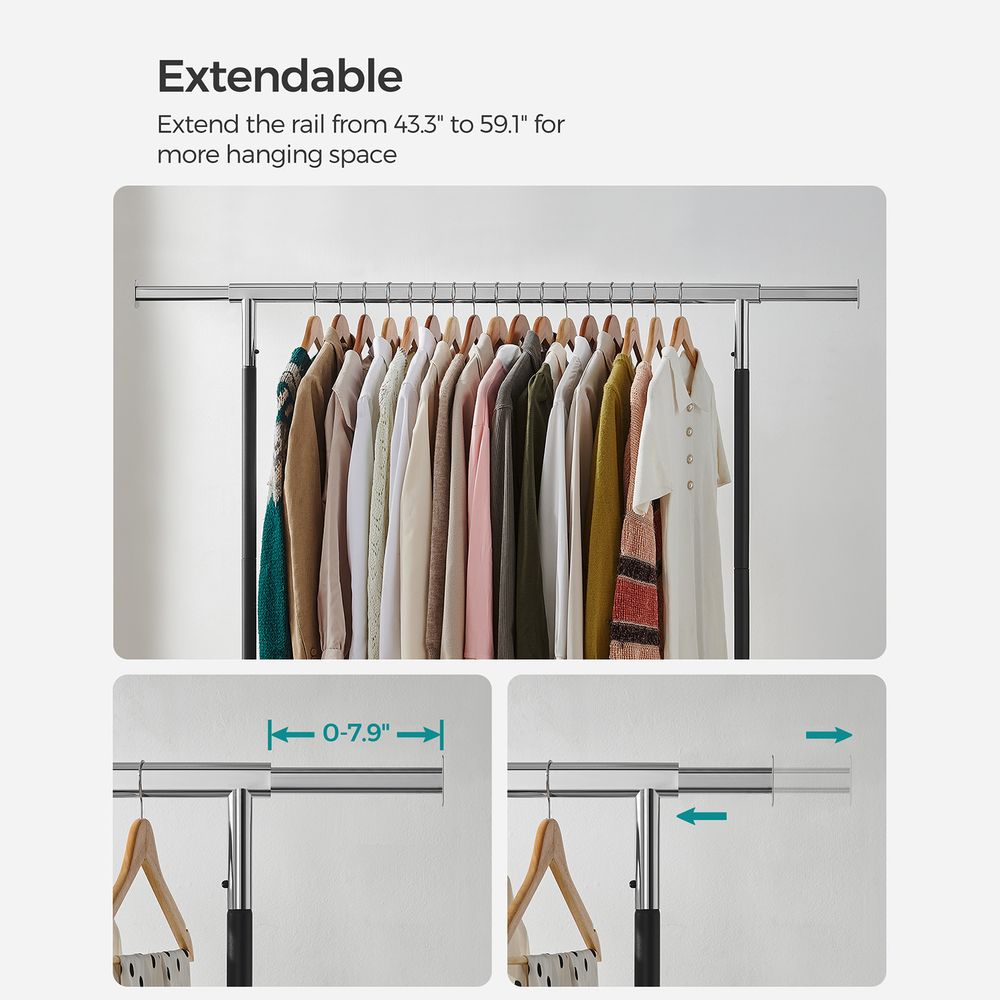 Clothes Rack - Heavy Duty Rolling - With Locking Wheels