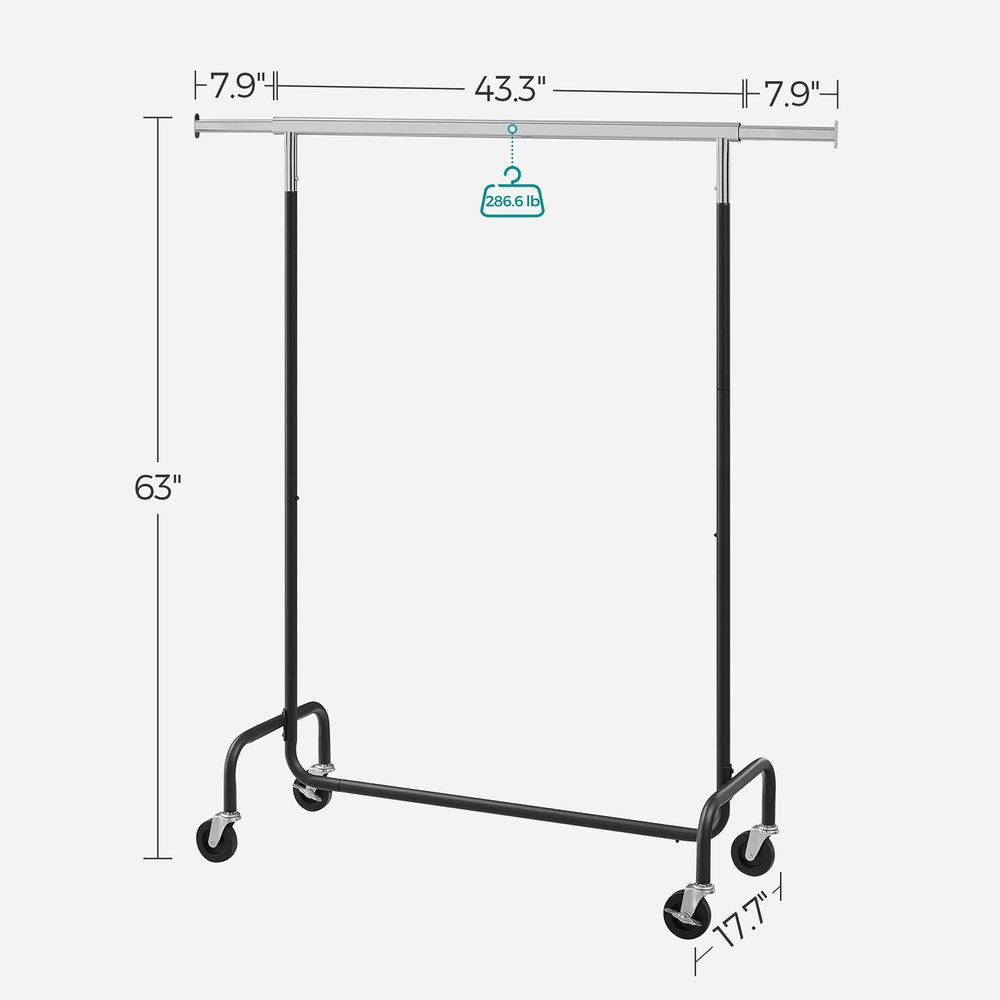 Clothes Rack - Heavy Duty Rolling - With Locking Wheels