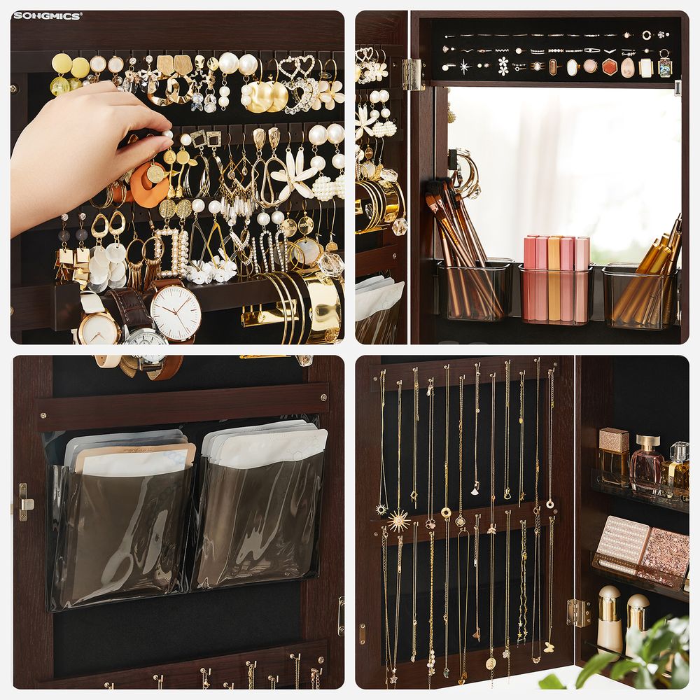 Jewelry Cabinet Armoire - Lockable - Full Length Mirror Storage
