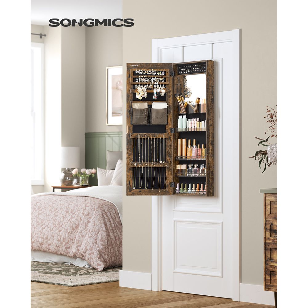 Jewelry Cabinet Armoire - Lockable - Full Length Mirror Storage