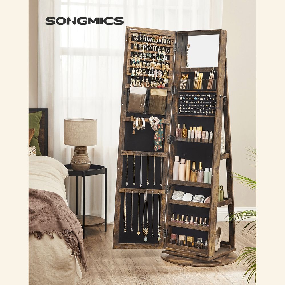 Jewelry Organizer Cabinet - Lockable - Full Length Mirror